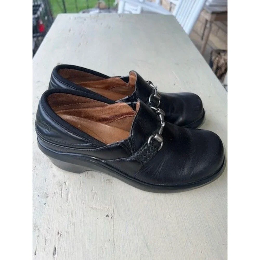 Ariat Del Mar Clogs Women's SZ 7.5M Black Leather Mules 93601 Horse Bit